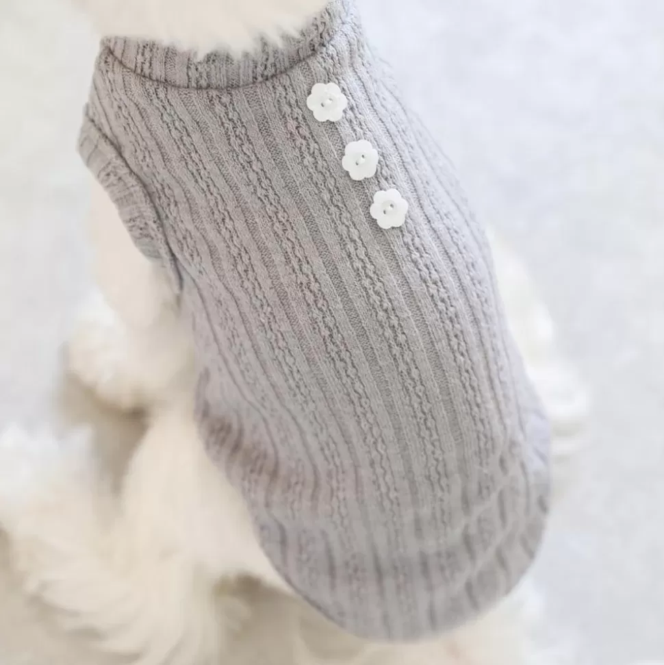 Tops*MonCheri Button Rib Knit Color Tops