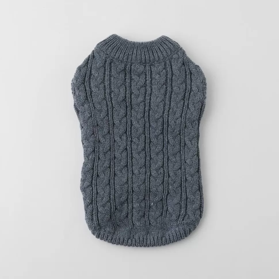 Tops*MonCheri Cable Knitting Knit Blue