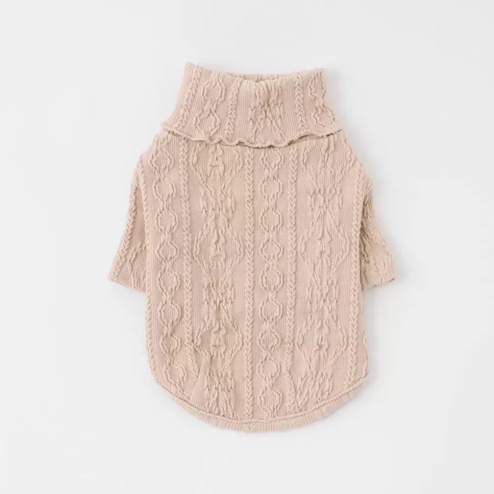 Tops*MonCheri Cable Knitting Style Mellow Tops