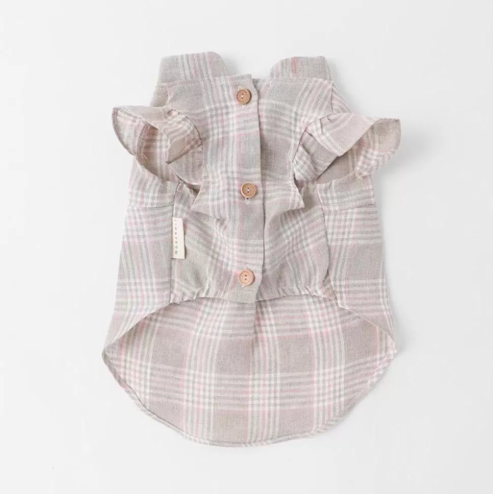 Tops*MonCheri Check Design Blouse Beige