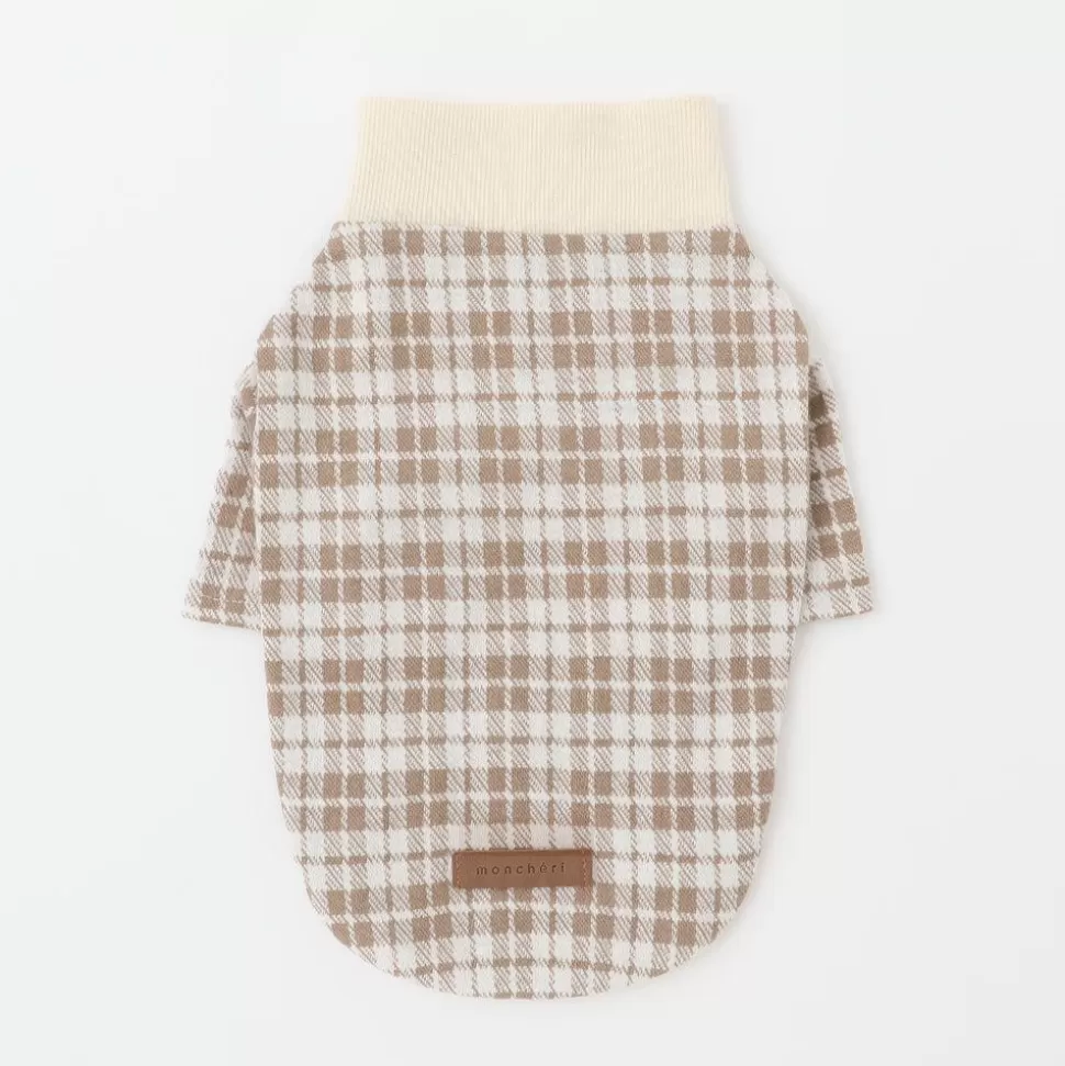Tops*MonCheri Check Pattern Rib Tops